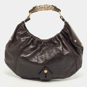 Pre Owned Yves Saint Laurent Dark Brown Leather Vincennes Mombasa Hobo