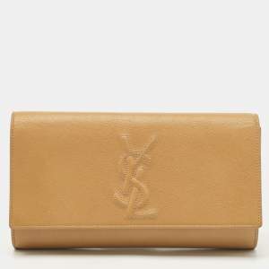 Yves Saint Laurent Beige Leather Belle De Jour Clutch