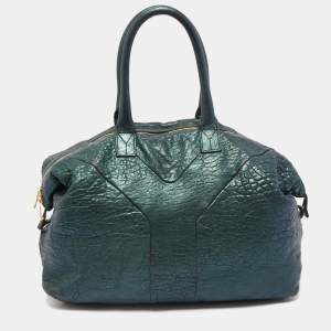 Pre Owned Yves Saint Laurent Metallic Green Leather Medium Easy Y Bag