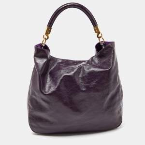 Yves Saint Laurent Purple Patent Leather Roady Hobo