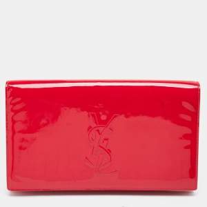 Pre Owned Yves Saint Laurent Red Patent Leather Belle De Jour Clutch