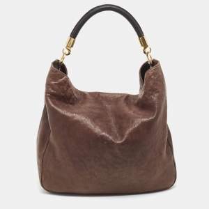 Yves Saint Laurent Brown Leather Roady Hobo