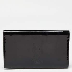 Pre Owned Yves Saint Laurent Black Patent Leather Belle De Jour Flap Clutch