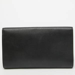 Yves Saint Laurent Black Leather Belle De Jour Flap Clutch