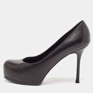 Yves Saint Laurent Black Leather Tribtoo Pumps Size 41