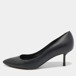 Pre Owned Yves Saint Laurent Black Leather Anja Pumps Size 37