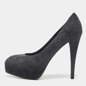 Yves Saint Laurent Navy Blue Suede Tribtoo Pumps Size 36