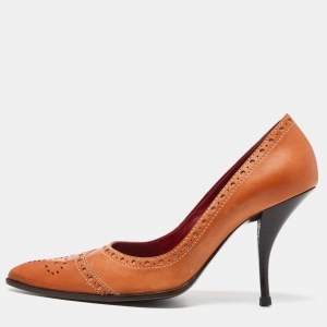 Pre Owned Yves Saint Laurent Tan Pointed Toe Pumps Size 38