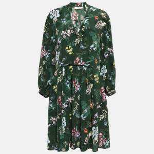 Zadig & Voltaire Green Resist Print Silk Season Dress S