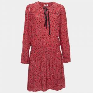 Zadig & Voltaire Red Floral Print Crepe Remus Liberty Mini Dress L