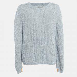 Zadig & Voltaire Blue Rib Knit Kennedy Cop Sweater M