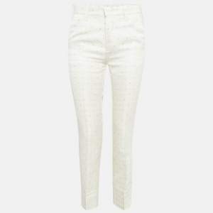 Zadig & Voltaire Off White Star Pist Jacquard Straight Leg Trousers M