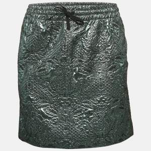Zadig & Voltaire Metallic Blue Patterned Lurex Josa Bis Jac Deluxe Mini Skirt S