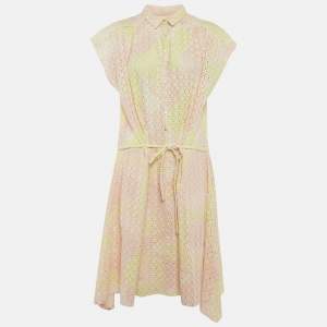 Zadig & Voltaire Yellow/Pink Camouflage Print Anglaise Requiem Short Dress L