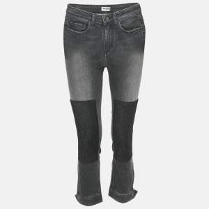 Zadig & Voltaire Grey Denim Skinny Eva Patch Jeans S Waist 25"