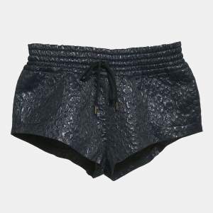 Zadig & Voltaire Deluxe Navy Blue Textured Jacquard Pad Shorts S