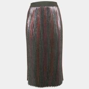 Zadig & Voltaire Metallic Lurex Plissé Midi Joyce Skirt S