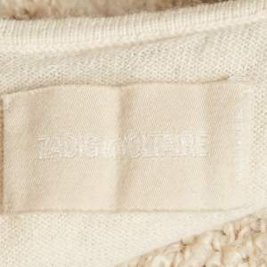 Pre Owned Zadig & Voltaire Cream Boucle Open Front Daphnee Cardigan XS