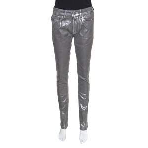 Zadig and Voltaire Silver Foil Printed Denim Eva Argent Deluxe Jeans M