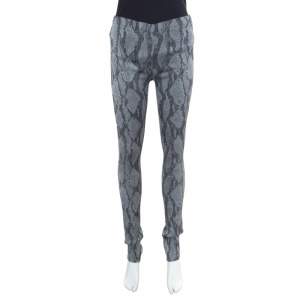 Zadig and Voltaire Grey Python Pattern Jacquard Pharell Leggings M