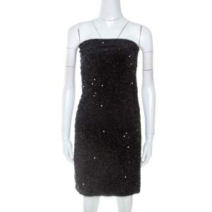 Zadig and Voltaire Black Sequined Raleg Tube Mini Dress M