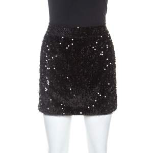 Zadig and Voltaire Black Sequined Jasmi Mini Skirt S