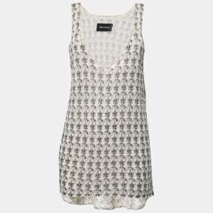 Zadig & Voltaire Cream Skull Print Linen Knit Joss Tank Top L
