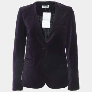 Zadig & Voltaire Dark Purple Velvet Single-Breasted Blazer M