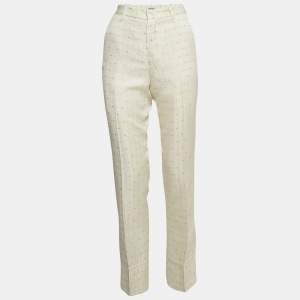 Zadig & Voltaire Off White Star Pist Jacquard Straight Leg Trousers M