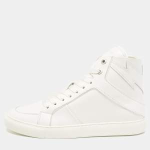 Zadig & Voltaire White Leather Flash High Top Sneakers Size 42