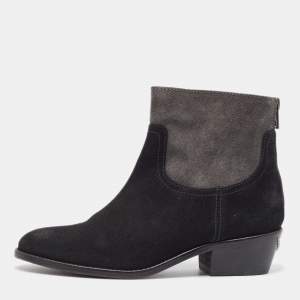 Zadig & Voltaire Black Suede Teddy Ankle Boots Size 37