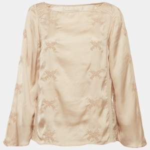 Zadig & Voltaire Beige Embroidered Crepe Tunic S