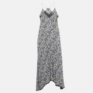 Zadig & Voltaire Blue Risty Floral Print Viscose Midi Dress M