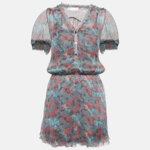 Zadig & Voltaire Deluxe Multicolor Ribal Print Silk Crepe Mini Dress XS