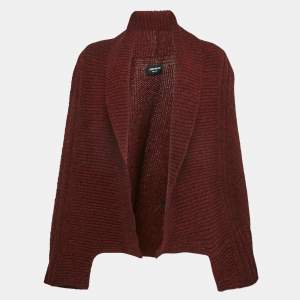 Zadig & Voltaire Red Merino Wool Open Front Mystic Cardigan S