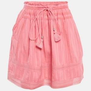Zadig & Voltaire Pink Cotton Lace Trimmed Joxini Mini Skirt M