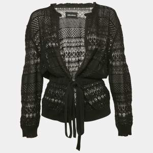 Zadig & Voltaire Black Patterned Knit Maddie Cardigan S