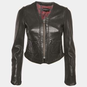 Zadig & Voltaire Deluxe Black Leather Vencia Jacket S