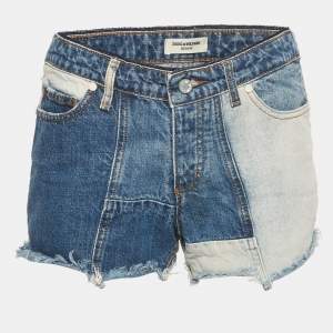 Zadig & Voltaire Deluxe Blue Patchwork Denim Boy Shorts M Waist 31"