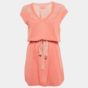 Pre Owned Zadig & Voltaire Candy Pink Lurex Knit Rimo Mini Dress XS