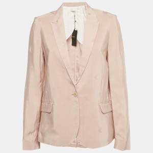 Pre Owned Zadig & Voltaire Pink Star Patterned Crepe Victor Jacq Blazer S