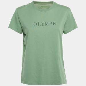 Pre Owned Zadig & Voltaire Green Printed Cotton Zoe Citation T-Shirt S 