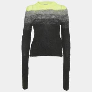 Pre Owned Zadig & Voltaire Black/Green Ombre Mohair Georgia Sweater S