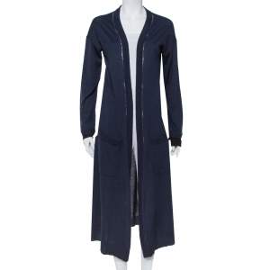 Zadig & Voltaire Navy Blue Merino Wool Romy Long Cardigan L