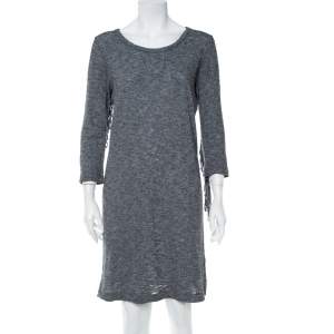 Zadig & Voltaire Grey Wool Winter Fringes Mini Dress S