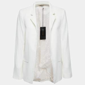 Zadig and Voltaire Deluxe Ecru Crepe Open Front Volly Blazer L