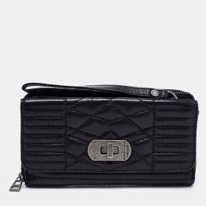 Zadig and Voltaire Black Quilted Leather Continental Wallet