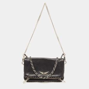 Zadig and Voltaire Black Leather Rock Clutch