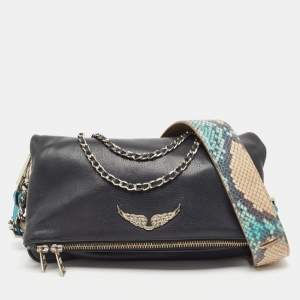 Zadig & Voltaire Black Leather Rock Clutch