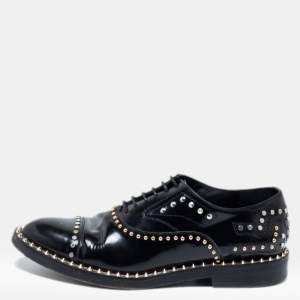 Zadig and Voltaire Black Leather Studded Youth Clous Oxford Size 38